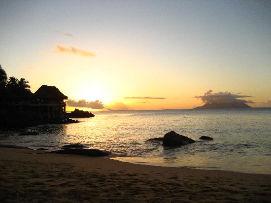 sunset on beach. Sunset-Beach-Resort-Seychelles
